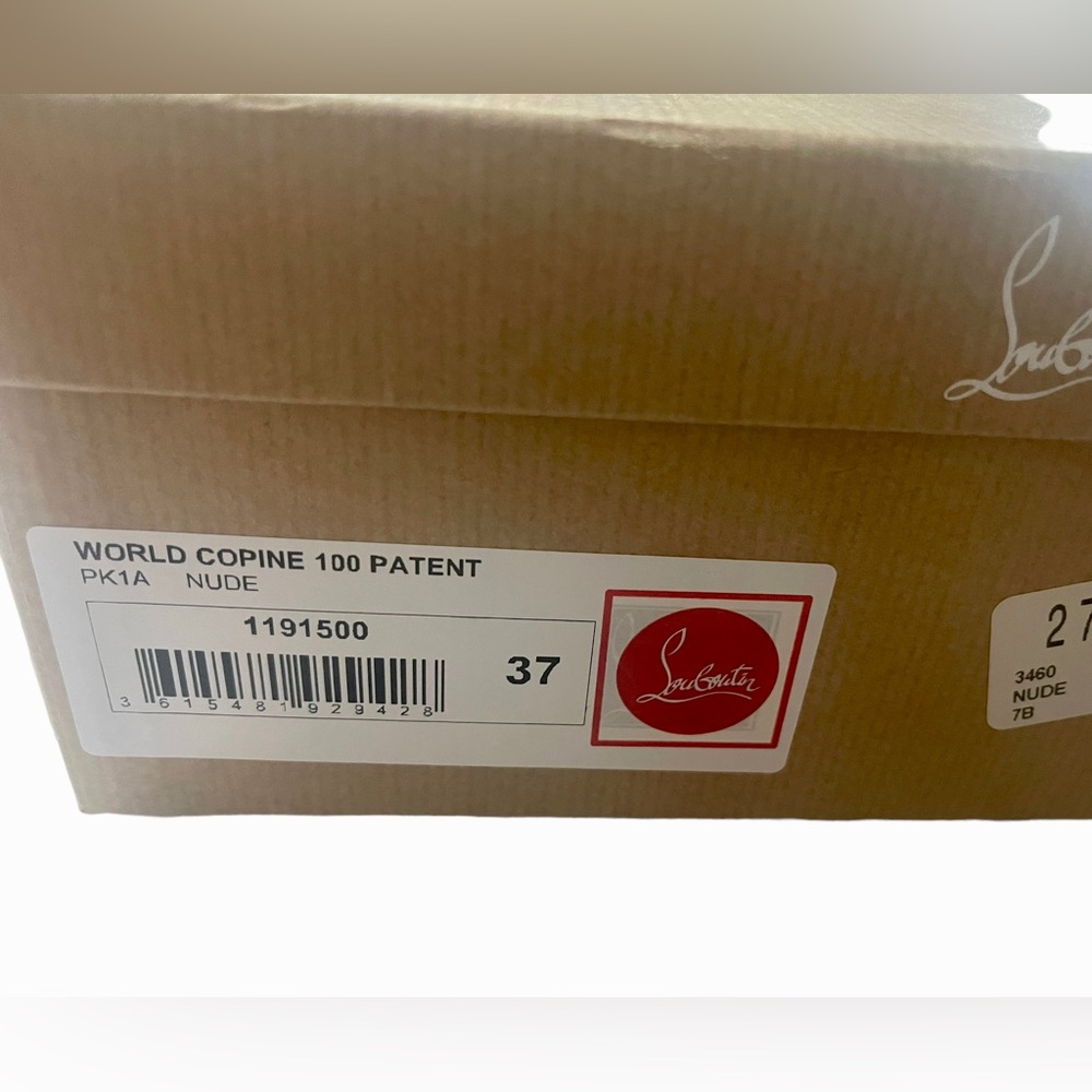LOUBOUTIN WORLD COPINE 100 PARENT-NUDE-SIZE 37-Excellent Condition - Picture 7 of 7